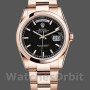 Replica Rolex Day-Date 36mm Unisex-118205-Comparatore nero-Oro Rosa Nero unisex