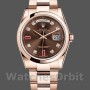 Replica Rolex Day-Date 36mm Unisex-118205-Comparatore marrone cioccolato Unisex-118205-Comparatore marrone