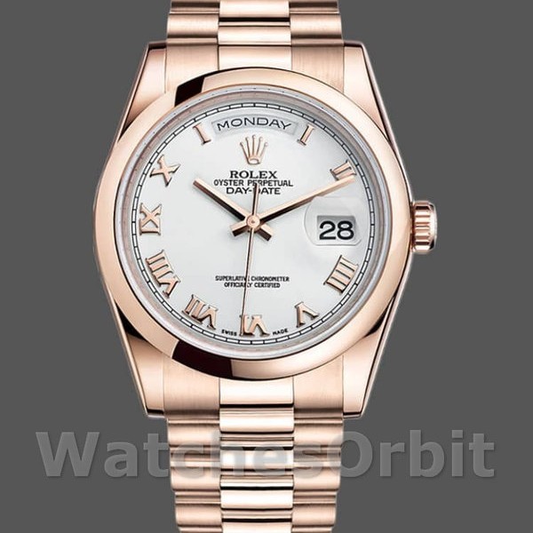 Replica Rolex Day-Date 36mm Unisex-118205-Dal quadrante oro bianco unisex