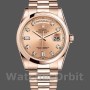 Replica Rolex Day-Date 36mm Unisex-118205-Dal quadrante oro rosa-champagne diamanti Champagne