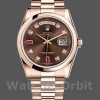 Replica Rolex Day-Date 36mm Unisex-118205-Dal quadrante oro rosa-marrone cioccolato Unisex-118205-Dal quadrante oro rosa-marrone cioccolato