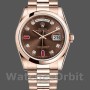 Replica Rolex Day-Date 36mm Unisex-118205-Dal quadrante oro rosa-marrone cioccolato Unisex-118205-Dal quadrante oro rosa-marrone cioccolato