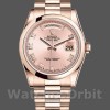 Replica Rolex Day-Date 36 mm Unisex-118205-Dal quadrante rosa-oro rosa-Automatico rosa