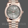 Replica Rolex Day-Date 36mm Unisex-118205-Dal quadrante grigio oro rosa-rodio Unisex-118205-Dal quadrante grigio