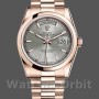 Replica Rolex Day-Date 36mm Unisex-118205-Dal quadrante grigio oro rosa-rodio Unisex-118205-Dal quadrante grigio