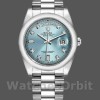 Replica Rolex Day-Date 36 mm Unisex-118206-Comparto blu ghiaccio-Diamante-Platino Blu ghiaccio