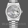 Replica Rolex Day-Date 36mm Unisex-118206-Platino-Bianco Madreperla-Diamante Quadrante MOP