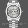 Replica Rolex Day-Date 36mm Unisex-118206-Rodiato Quadrante Grigio-Numeri Romani Grigio