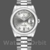 Replica Rolex Day-Date 36mm Unisex-118206-Argento quadrante diamantato-Argento platino