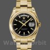 Replica Rolex Day-Date 36mm Unisex-118208-Calendario arabo nero-Oro giallo Nero