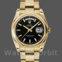 Replica Rolex Day-Date 36mm Unisex-118208-Calendario arabo nero-Oro giallo Nero