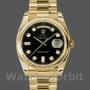 Replica Rolex Day-Date 36mm Unisex-118208-Calendario nero con diamanti nero unisex