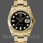 Replica Rolex Day-Date 36 mm Unisex-118208-Dialetto nero con diamanti-Oro giallo nero