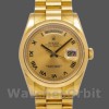 Replica Rolex Day-Date 36mm Unisex-118208-Calendario champagne-Numeri romani Champagne