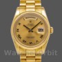 Replica Rolex Day-Date 36mm Unisex-118208-Calendario champagne-Numeri romani Champagne