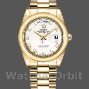 Replica Rolex Day-Date 36mm Unisex-118208-Madre di Perla-Componente numerale romano MOP