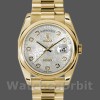 Replica Rolex Day-Date 36mm Unisex-118208-Argento Quadrante Giubileo di Diamanti-Oro giallo Argento