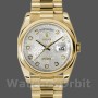 Replica Rolex Day-Date 36mm Unisex-118208-Argento Quadrante Giubileo di Diamanti-Oro giallo Argento
