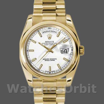 Replica Rolex Day-Date 36mm Unisex-118208-Comparatore bianco Unisex-118208-Componente bianco