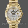 Replica Rolex Day-Date 36 mm Unisex-118208-Oro giallo-Meteorite grigio Quadrante diamantato grigio