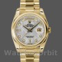 Replica Rolex Day-Date 36 mm Unisex-118208-Oro giallo-Meteorite grigio Quadrante diamantato grigio