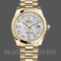 Replica Rolex Day-Date 36 mm Unisex-118208-Oro giallo-Madreperla-Diamante Quadrante MOP