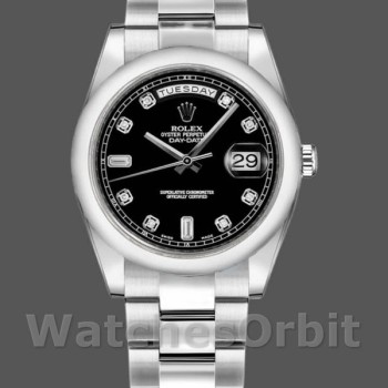 Replica Rolex Day-Date 36mm Unisex-118209-Comparatore nero unisex