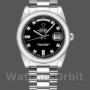 Replica Rolex Day-Date 36mm Unisex-118209-Comparatore nero-Oro bianco Nero
