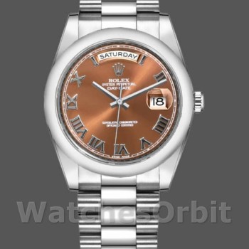 Replica Rolex Day-Date 36mm Unisex-118209-Copper Quadrante Marrone Marrone unisex<br />