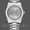 Replica Rolex Day-Date 36 mm Unisex-118209-Comparatore argento-Oro bianco Argento