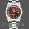 Replica Rolex Day-Date 36mm Unisex-118209-Dal quadrante oro bianco marrone cioccolato Marrone cioccolato<br />