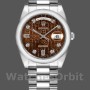 Replica Rolex Day-Date 36mm Unisex-118209-Oro bianco-Giubileo-Comparto marrone cioccolato Marrone