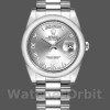 Replica Rolex Day-Date 36 mm Unisex-118209-Dal quadrante bianco-argento-Automatico argento