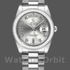 Replica Rolex Day-Date 36mm Unisex-118209-Dal quadrante diamantato in oro bianco-argento-Automatico Argento