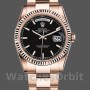 Replica Rolex Day-Date 36 mm Unisex-118235-Calrante nero-Ghiera scanalata Nero