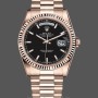 Replica Rolex Day-Date 36mm Unisex-118235-Comparatore nero-Oro rosa nero unisex