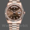 Replica Rolex Day-Date 36mm Unisex-118235-Dal quadrante in oro scuro al cioccolato Unisex-118235