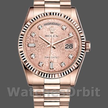 Replica Rolex Day-Date 36 mm Donna-118235-Oroverosa Quadrante Rosa Giubileo Donna