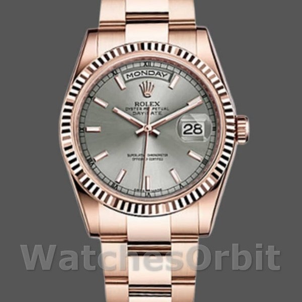 Replica Rolex Day-Date 36mm Unisex-118235-Rhodium Quadrante Grigio Rodiato Rolex Day-Date 36mm Unisex-118235-Rhodium Quadrante Grigio Rodiato