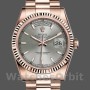 Replica Rolex Day-Date 36 mm Unisex-118235-Comparatore grigio rodio-Oro rosa Grigio rodio