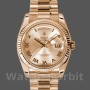 Replica Rolex Day-Date 36mm Unisex-118235-Rose Champagne-Dal quadrante romano Champagne