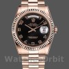 Replica Rolex Day-Date 36mm Unisex-118235-Oro rosa-Comparatore arabo nero Unisex-118235-Comparatore arabo nero