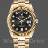 Replica Rolex Day-Date 36 mm Uomo-118238-Calendario nero con diamanti Nero