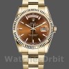 Replica Rolex Day-Date 36mm Unisex-118238-Index Quadrante Cognac-Ghiera scanalata <span style=