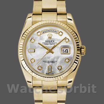 Replica Rolex Day-Date 36 mm Unisex-118238-MOP-Comparto bianco MOP