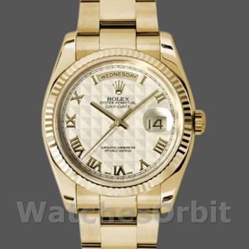 Replica Rolex Day-Date 36 mm Unisex-118238-Calendario romano Piramide Quadrante avorio Avorio