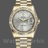 Replica Rolex Day-Date 36mm Unisex-118238-Comparatore argento-Ghiera scanalata Argento