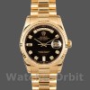 Replica Rolex Day-Date 36 mm Uomo-118238-Oro giallo-Calendario nero con diamanti Nero