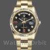 Replica Rolex Day-Date 36 mm Uomo-118238-Dal quadrante in oro giallo e diamanti neri-Ghiera scanalata nera