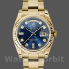 Replica Rolex Day-Date 36 mm Unisex-118238-Oro giallo-Diamante blu Quadrante blu